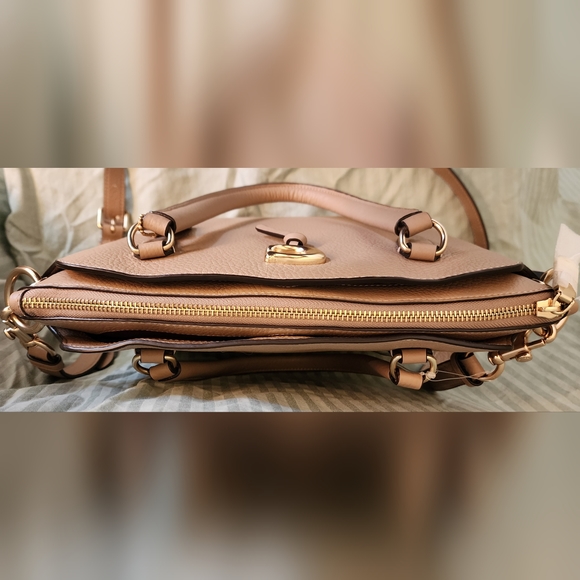 NWT Coach Remi Satchel Taupe Beige Pebble Leather gold hardware. - Picture 11 of 11